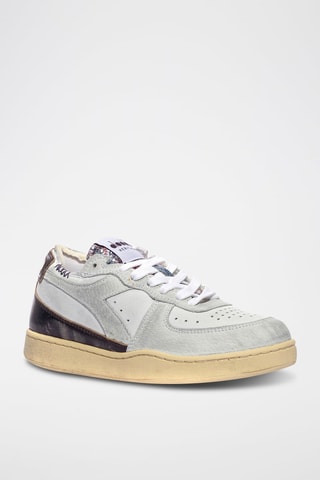 Baskets en cuir Row Cut Glitter - Blanc et violet - Diadora
