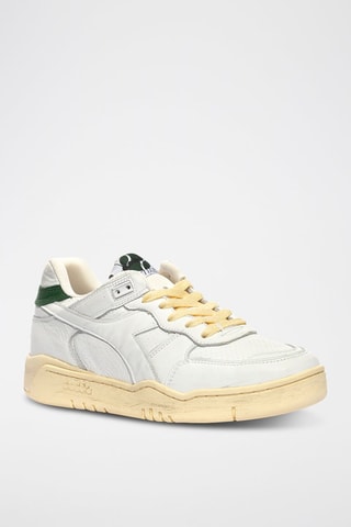 Baskets en cuir B.560 Cork - Blanc et vert - Diadora