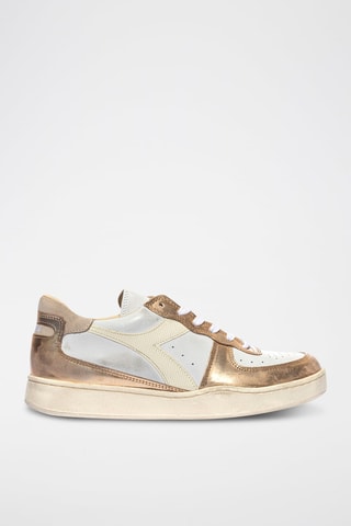 Baskets en cuir Metallic Dirty - Doré et blanc - Diadora