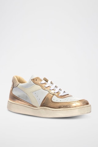 Baskets en cuir Metallic Dirty - Doré et blanc - Diadora