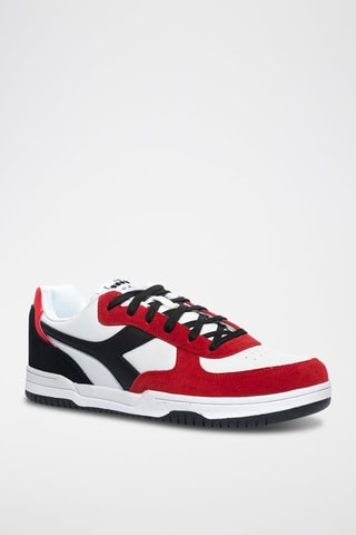 Baskets en cuir Raptor Low SL - Noir et rouge - Diadora