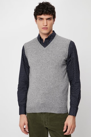 Pull sans manches en laine - Gris chiné - Harmont & Blaine Jeans