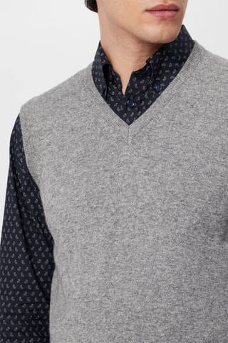 Pull sans manches en laine - Gris chiné - Harmont & Blaine Jeans