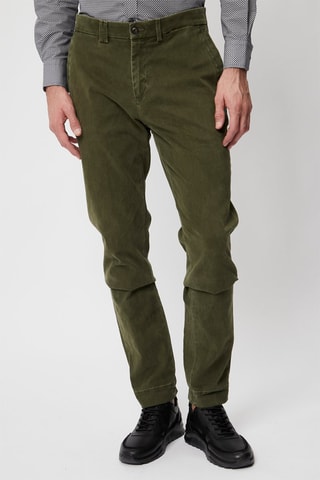Chino slim en velours - Vert olive - Harmont & Blaine
