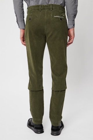 Chino slim en velours - Vert olive - Harmont & Blaine