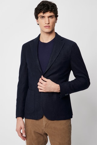 Veste en laine vierge - Bleu marine - Harmont & Blaine