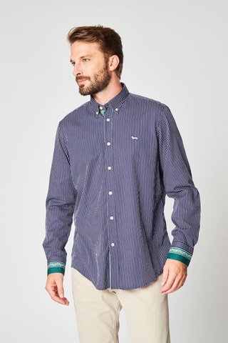 Chemise rayée - Bleu marine et blanc - Harmont & Blaine