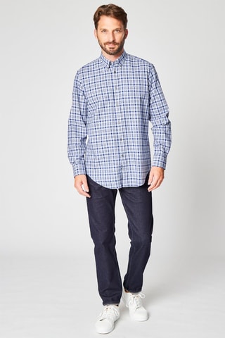 Chemise à carreaux - Bleu marine et blanc - Harmont & Blaine