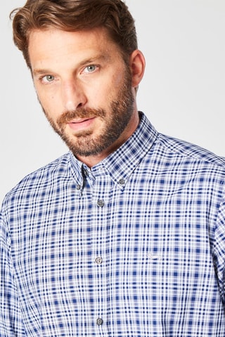 Chemise à carreaux - Bleu marine et blanc - Harmont & Blaine