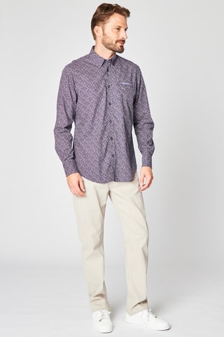 Chemise fleurie - Bleu marine - Harmont & Blaine
