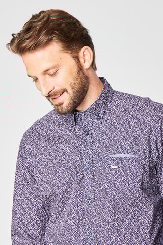 Chemise fleurie - Bleu marine - Harmont & Blaine