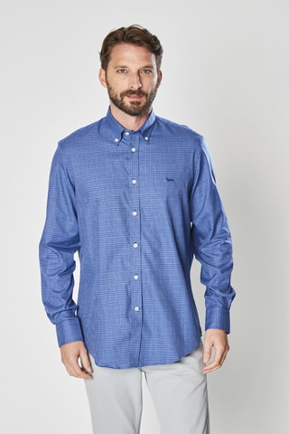 Chemise à carreaux - Bleu - Harmont & Blaine