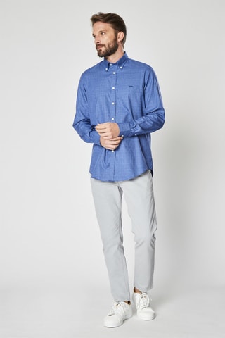 Chemise à carreaux - Bleu - Harmont & Blaine