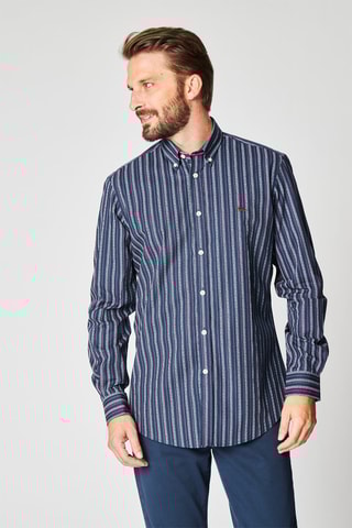Chemise rayée - Bleu marine - Harmont & Blaine