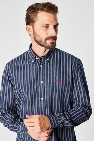 Chemise rayée - Bleu marine - Harmont & Blaine