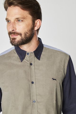 Chemise en velours - Vert et bleu - Harmont & Blaine