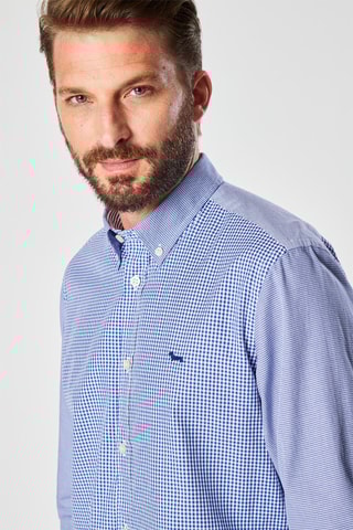 Chemise à carreaux - Bleu et blanc - Harmont & Blaine