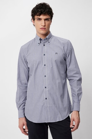 Chemise regular - Blanc et bleu - Harmont & Blaine Jeans