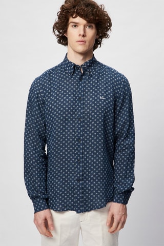 Chemise en lin - Bleu marine - Harmont & Blaine