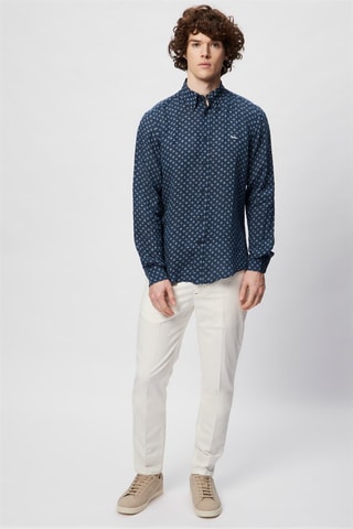 Chemise en lin - Bleu marine - Harmont & Blaine