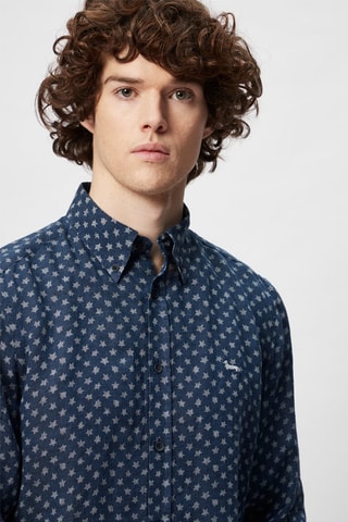 Chemise en lin - Bleu marine - Harmont & Blaine