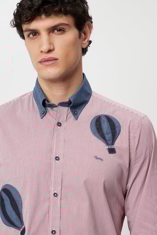 Chemise - Bordeaux et blanc - Harmont & Blaine