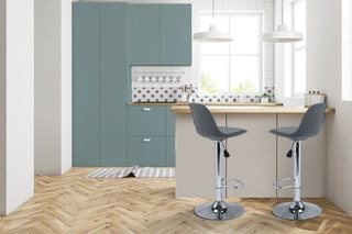 2 tabourets de bar Karl  - Gris - 63 à 84 cm