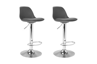 2 tabourets de bar Karl  - Gris - 63 à 84 cm