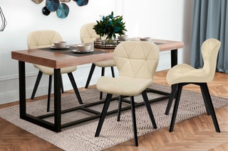 4 chaises en bois et hévéa Daisy - 50 x 79 x 47,5 cm