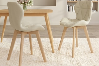 2 chaises Gatsby - Structure en bois - Pieds en hévéa - 50 x 79 x 48 cm