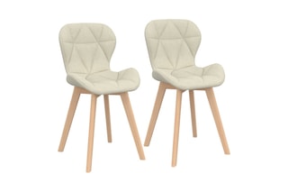 2 chaises Gatsby - Structure en bois - Pieds en hévéa - 50 x 79 x 48 cm