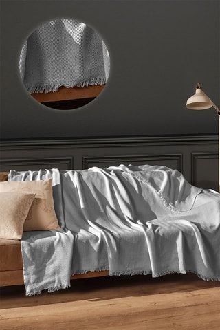 Jeté de canapé en coton 280 g/m² - Gris clair