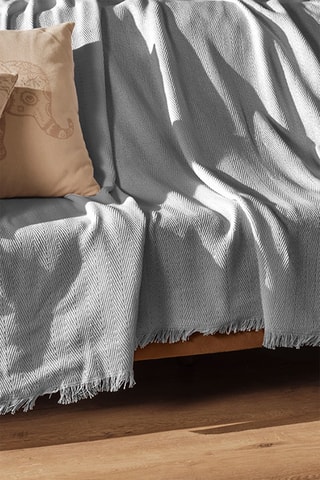 Jeté de canapé en coton 280 g/m² - Gris clair