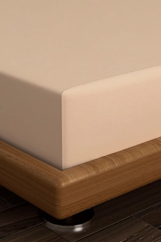 Drap-housse en coton 52 fils/cm² - Beige 