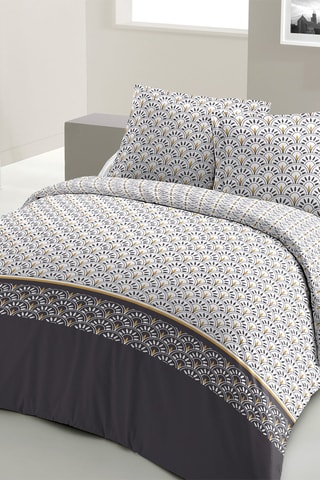 Parure de couette en coton 57 fils/cm² Vertigo - Gris