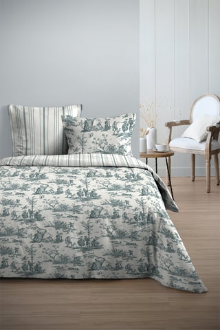 Parure de couette Angélique - Blanc et bleu