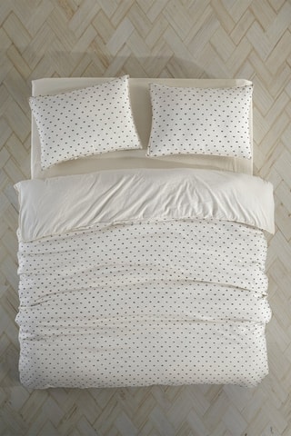 Parure de couette Pas à pas en coton 61 fils/cm² - 
Blanc