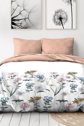 2 parures de couette en microfibre 75 fils/cm² Sawatch et Shebsi - Rose et gris
