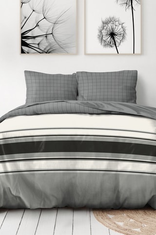 2 parures de couette en microfibre 75 fils/cm² Sawatch et Shebsi - Rose et gris