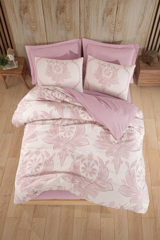 Parure de couette en coton 47 fils/cm² - Rose