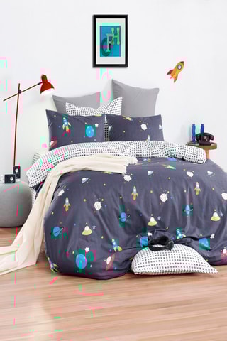 Parure de couette en coton 47 fils/cm² - Bleu