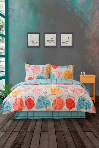 Parure de couette en coton 57 fils/cm² - Menthe