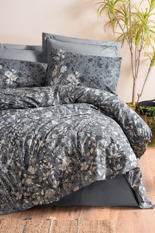 Parure de couette en coton 140 fils/cm² Comely -  Gris et blanc