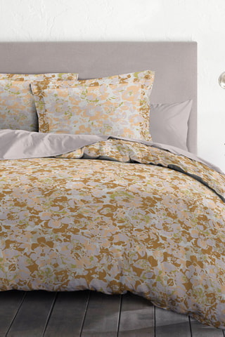 Parure de couette en coton 57 fils/cm² Camouflage - Blanc et ocre