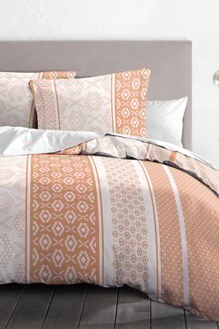 Parure de couette en coton 57 fils/cm² Ethnora - Mandarine