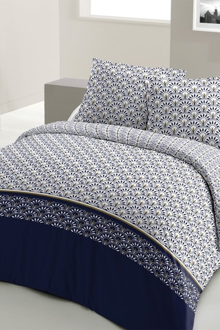 Parure de couette en coton 57 fils/cm² Vertigo - Bleu marine