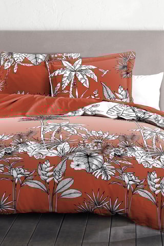 Parure de couette en coton 57 fils/cm² Tropic - Rouge