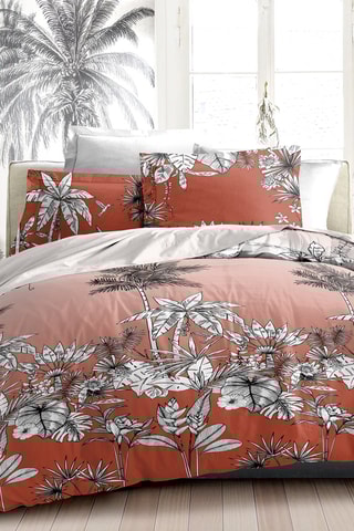 Parure de couette en coton 57 fils/cm² Tropic - Rouge