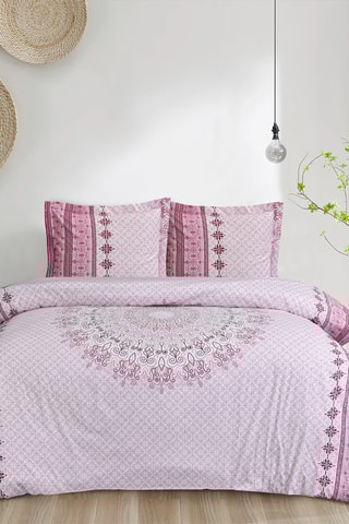 Parure de couette en coton 57 fils/cm²  Oxalys - Rose