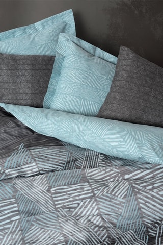 Parure de couette en coton renforcé en coton 57 fils/cm² Arel - Anthracite et bleu